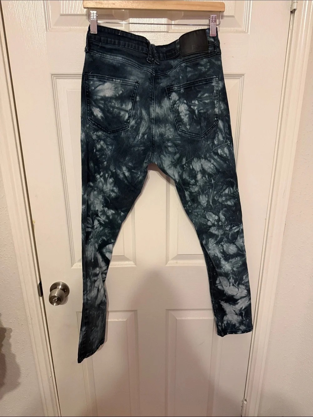 Rue 21 Tie-Dye Skinny Jeans in Dark Teal and White